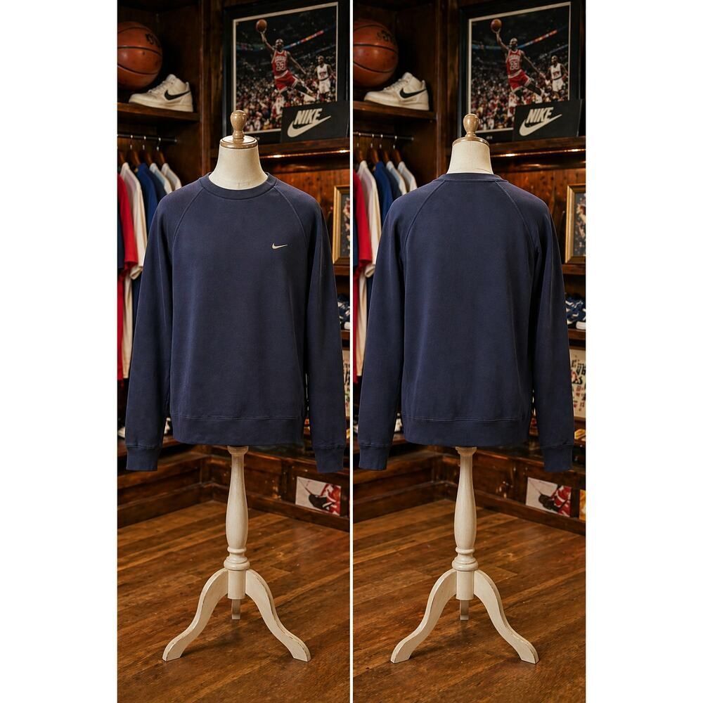 Nike Mini Swoosh Crewneck Sweatshirt Navy Blue Size L